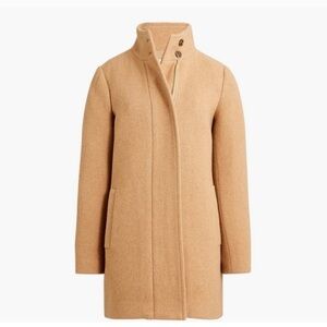 NEW! J. Crew | Button Neck City Coat in Heather Acorn